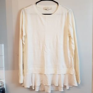 LOFT Mixed Media Layered-look Sweater (NWOT)